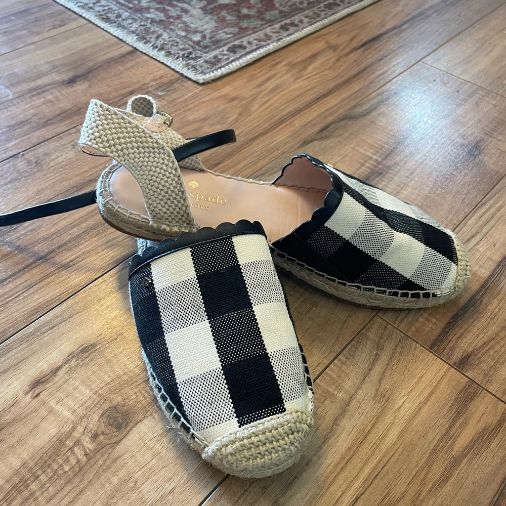 Kate Spade Bonnie Plaid Espadrilles size 8